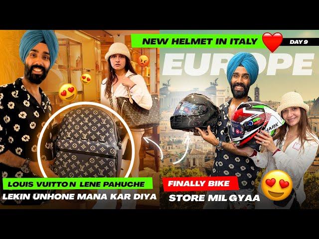 Italy mai LV ke store pahuche  lkn unhone mna kar diya  Hme helmet store bh mil gya ️ Day 9 ROME