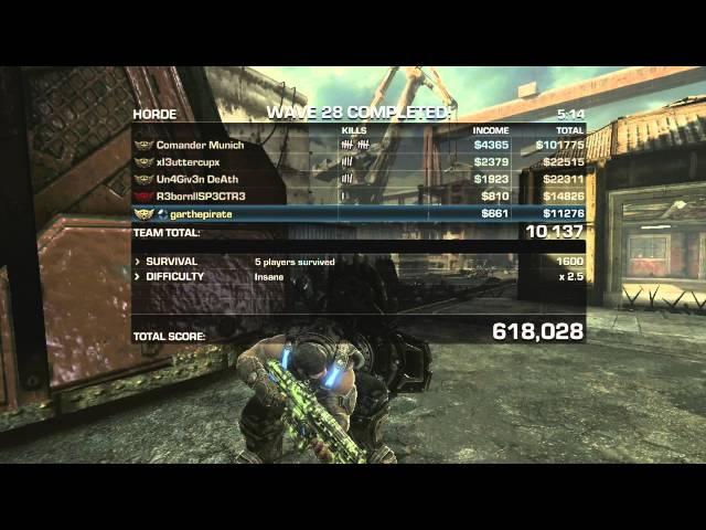 Gears of War 3 Insane Horde on Drydock