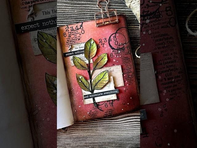 mini art journal- autumn leaf  #asmr #artjournal