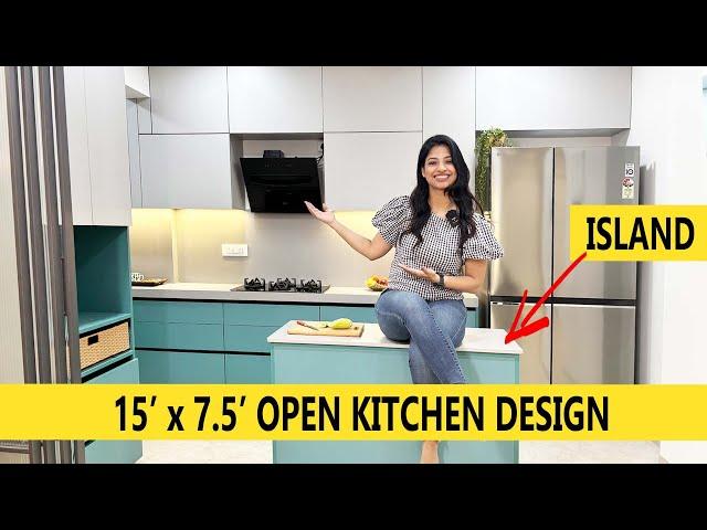 Open Kitchen Interior Design | Island Kitchen Designs India |Open kitchen with breakfast counter EP4