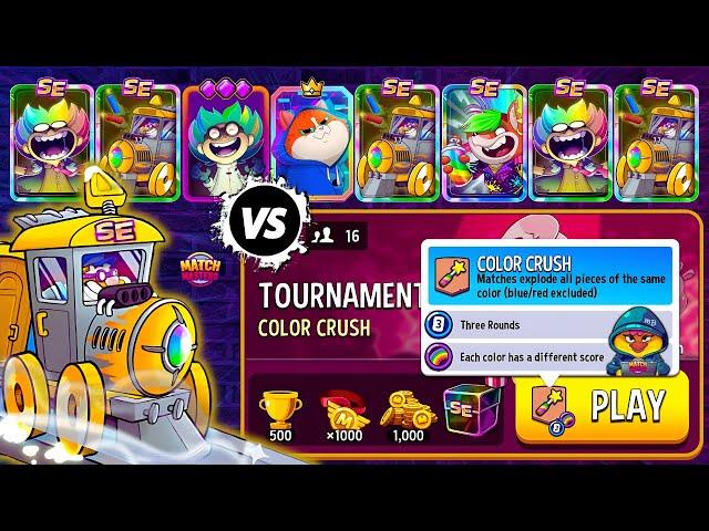 x2 TOURNAMENT with AWESOME REWARDS! 16 players Color Crush + Rainbow | Match Masters PVP