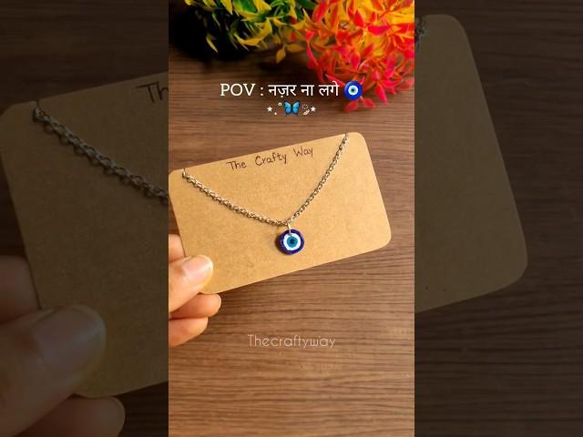 DIY Clay Art Evil Eye neck charm #clayart #jewellery #craft #art #diy #shorts #trending #viral #fyp