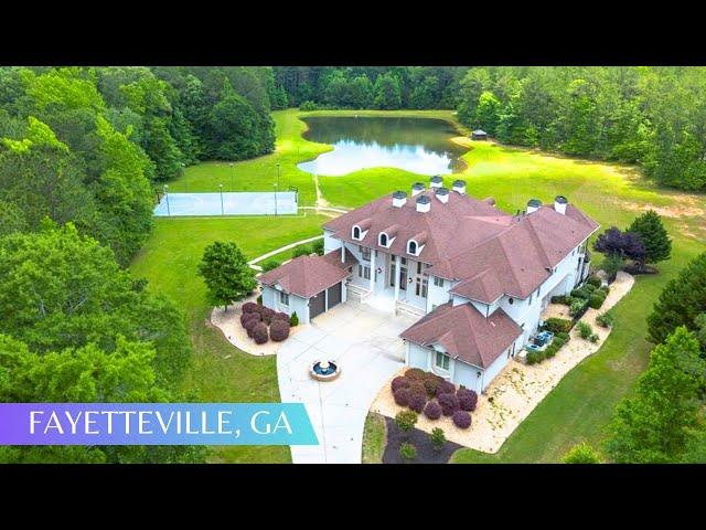 14,000 SQFT Home on 33 Acres w/Full Court Basketball Court + 2 Lakes FOR SALE South of Atlanta