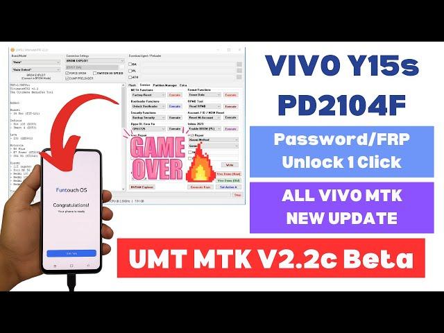 All Vivo MTK Unlock Password, FRP 1 Click - UMT MTK 2.2c Beta Update 2025 | A2GSM