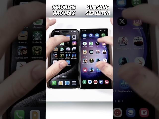 iPhone 15 Pro Max vs Samsung S23 Ultra Speed Test!  Who’s the Real Speed King? #shorts#viralvideo