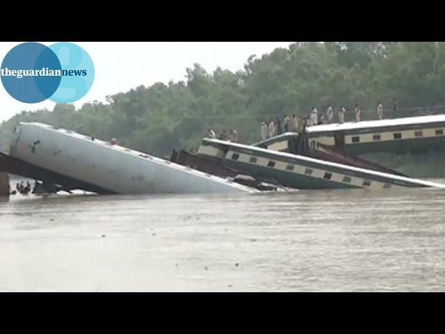 Train derailed on Pakistan's Chanawan Bridge