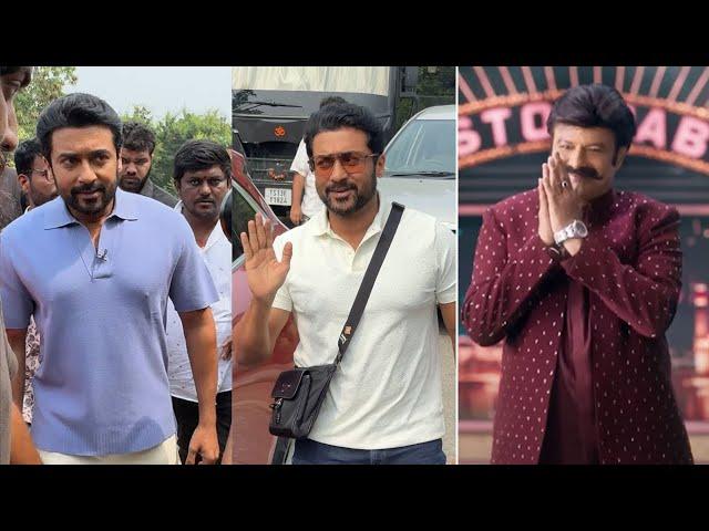 Hero Suriya Visuals @ Balakrishna's Unstoppable Season 4 Sets For Kanguva Promotions  @Mythrimediatv