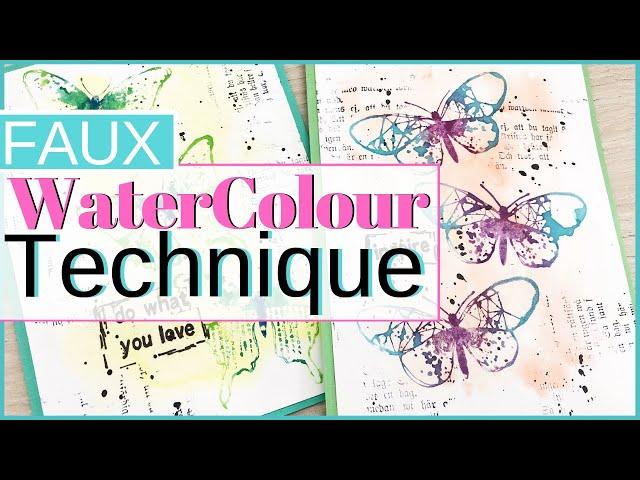 Faux Watercolor Stamping Technique with Nuvo Aqua Flow Pens
