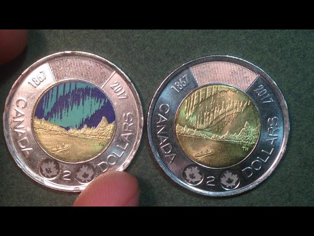 2015, 2016, 2017 Canada Two Dollar Coins