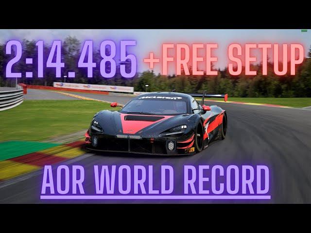 AOR World Record Lap | SPA | 2:14.485 | McLaren 720s GT3 Evo| Assetto Corsa Competizione | 1.9.5