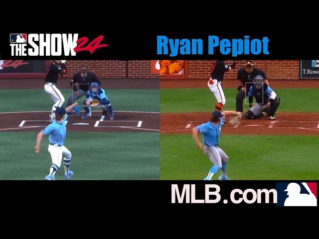 ️  Ryan Pepiot - MLB the Show 24 vs Real Game Pitching Motion