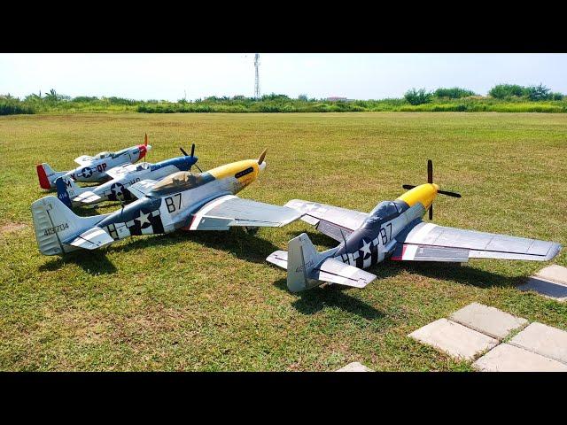 FMS P-51 Mustang 1700mm RC Plane Taxi Takeoff Loop Roll Invert and Landing in One Minutes