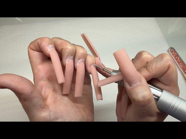 How I Do My Acrylic Nails Fill | Cut Down | Nail Design For Beginners 