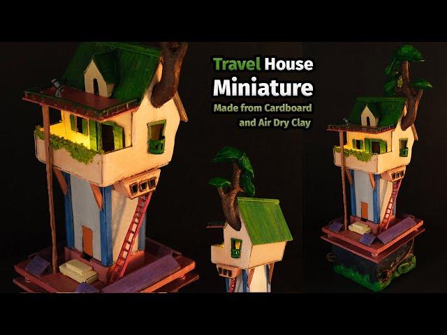 DIY Fairy House Using Cardboard and Air Dry Clay I Travel House I Miniature