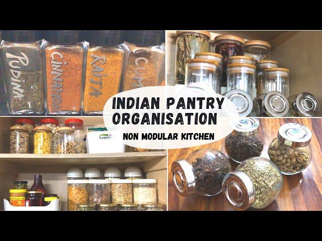 INDIAN KITCHEN & PANTRY ORGANIZATION | Non Modular Kitchen organization | Spice Cabinet Organization