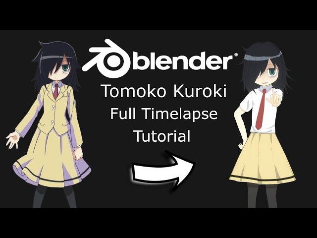 【 Blender 】Tomoko Kuroki Full Timelapse Modeling - Painting - Rigging  - Animating