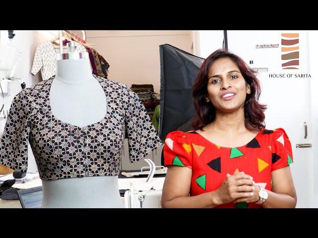 how to make horseshoe neck blouse step by step
