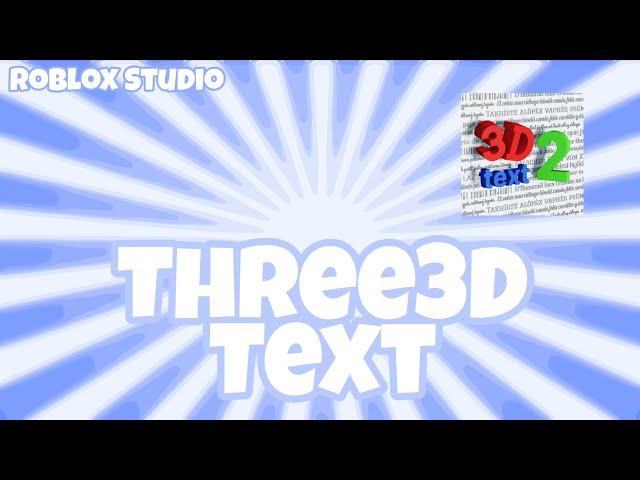 [Roblox Studio] HOW TO MAKE 3D TEXT [Plugin]
