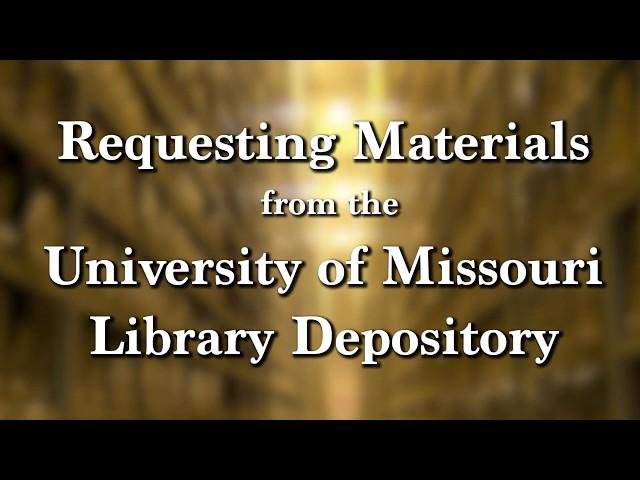 University Of Missouri Library Depository
