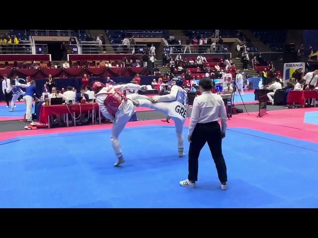 Maria Leonova UKR - TSILEDAKI Alkater GRE. Final Dracula Open 2024. #taekwondo