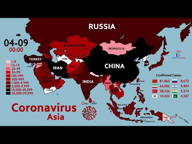 The Spread of Coronavirus in Asia (January 20 to April 9)