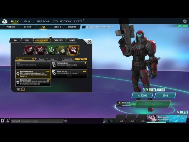 Atlas Reactor Free Mode All Character's Bios, Skins, Abilities & Mods, And Taunts Part 1