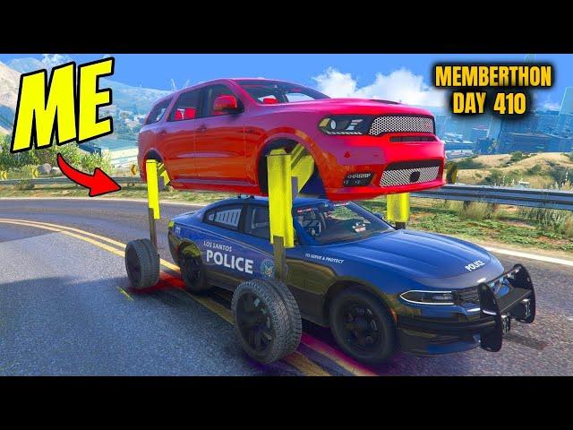 Lifting Car Escapes Cops In GTA 5 RP - Memberthon Day 410