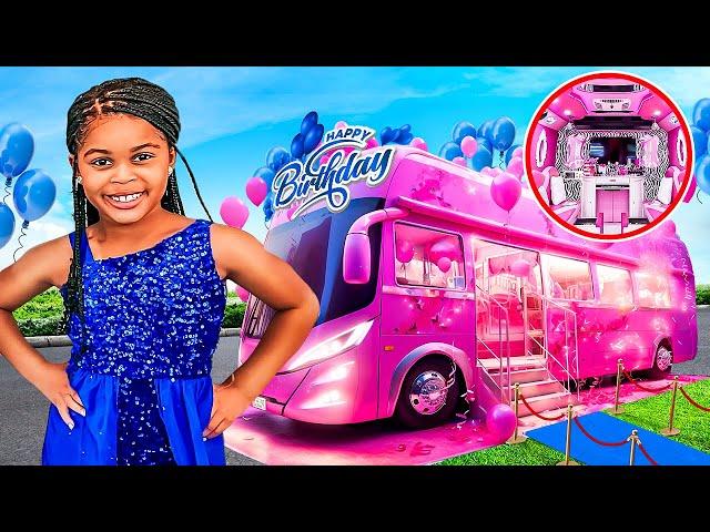 Pink BARBIE Party Bus SURPRISE : EPIC BIRTHDAY Celebration  | LAIYAFACE