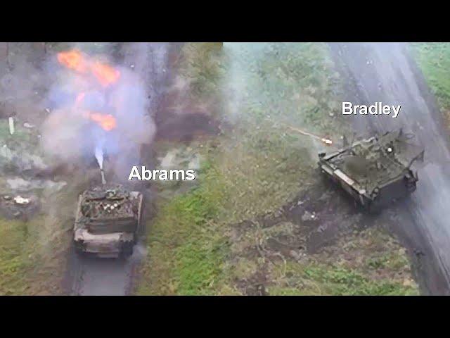 Bradley and Abrams together drive Russians out of a village!