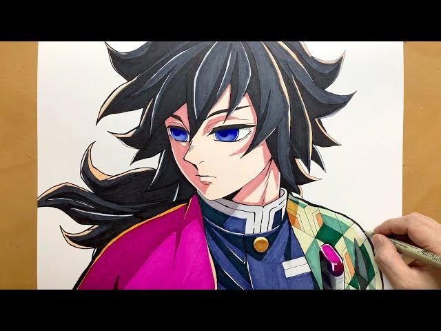 How to draw Giyu Tomioka from Demon Slayer: Kimetsu no Yaiba Hashira keiko-hen | draw anime