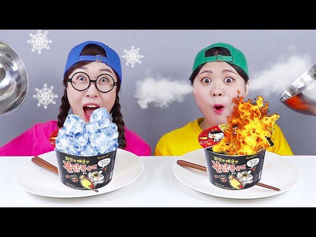 Hot Noodle Food VS Cold Noodle Food Challenge DONA