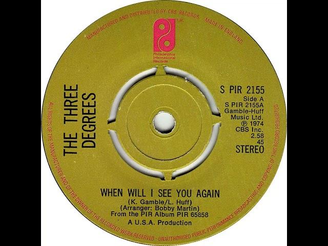 UK "Official" no. 1, (89) Three Degrees - When Will I See You Again