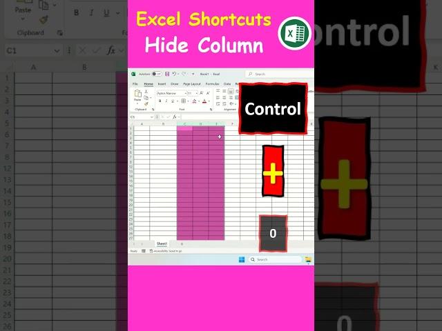 How to Hide the Columns using Shortcut Keys in MS Excel