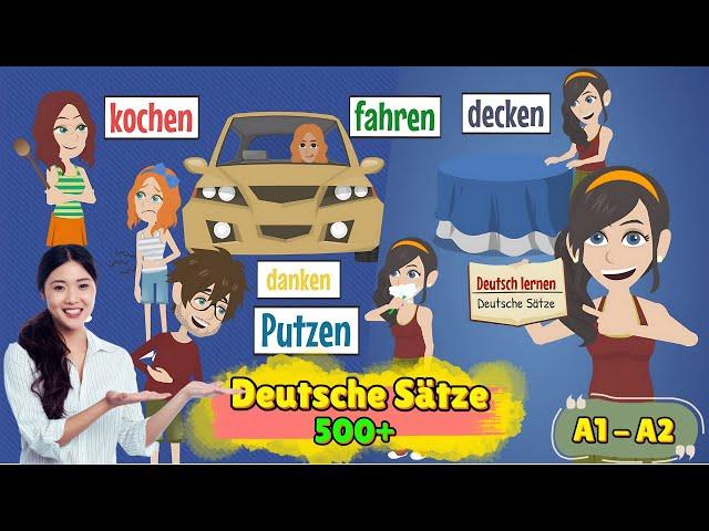 Deutsch lernen für Anfänger | German A1 - A2 | 500 Sätze auf Deutsch