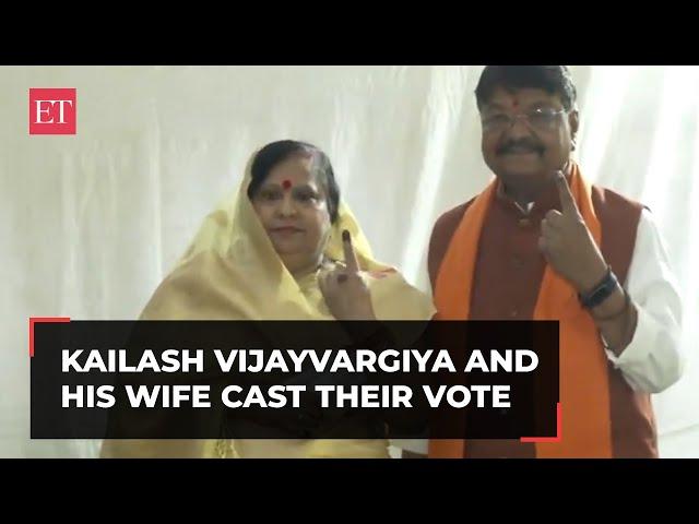 MP Elections: BJP candidate from Indore-1, Kailash Vijayvargiya and his wife Asha cast their vot