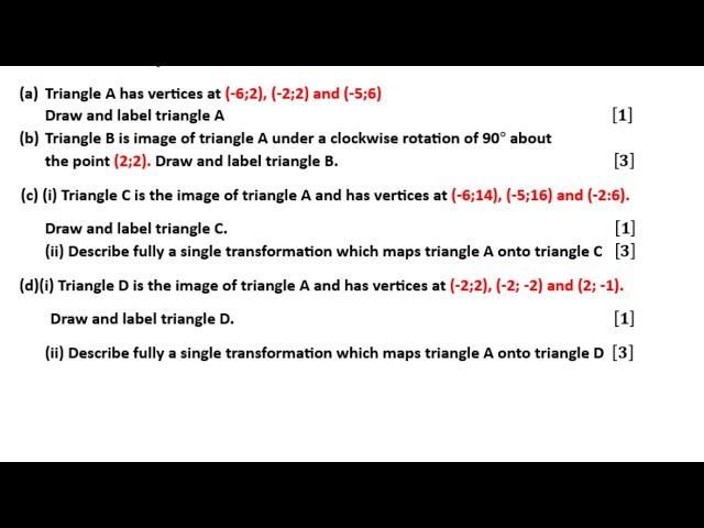 Zimsec June 2023, #8 Transformation solutions,  (shear, rotation & reflection explained)