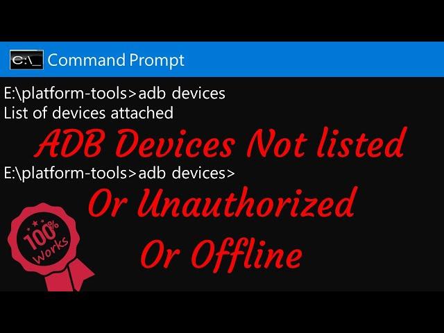 Android ADB devices not showing not found  not recognized not detecting unauthorized offline - Fixed