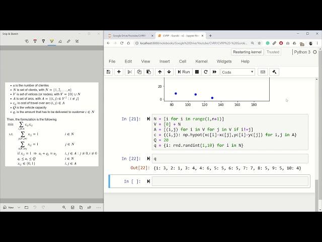 Gurobi & Python. Capacitated vehicle routing problem