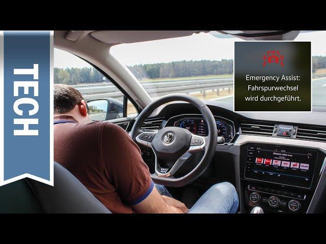 Emergency Assist im VW Passat im Test: Nothalteassistent für med. Notfall auf Autobahn & Landstraße