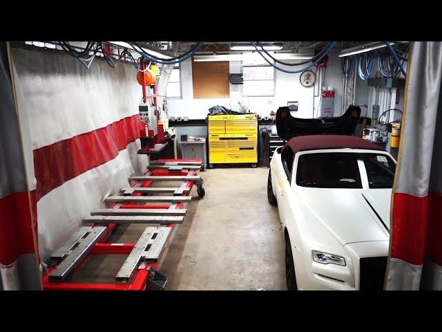 J&B Body Works utilize Celette bench to repair Rolls-Royce