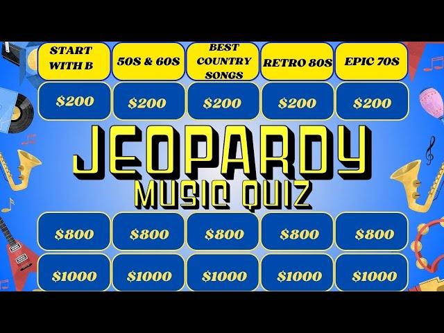 CAN YOU GUESS THE SONG JEOPARDY STYLE MUSIC QUIZ IN 5 SECONDS?