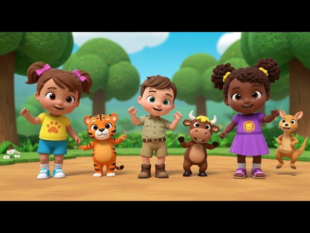 Safari Animal Sounds Song | Fun Nursery Rhyme for Kids – Learn Wild Animal Names & Sounds