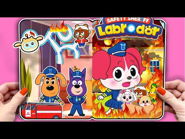 ️DIY Paper ️ Make Quiet Book Sheriff Labrador/ Rescue Sheriff Labrador's Children in Burning House