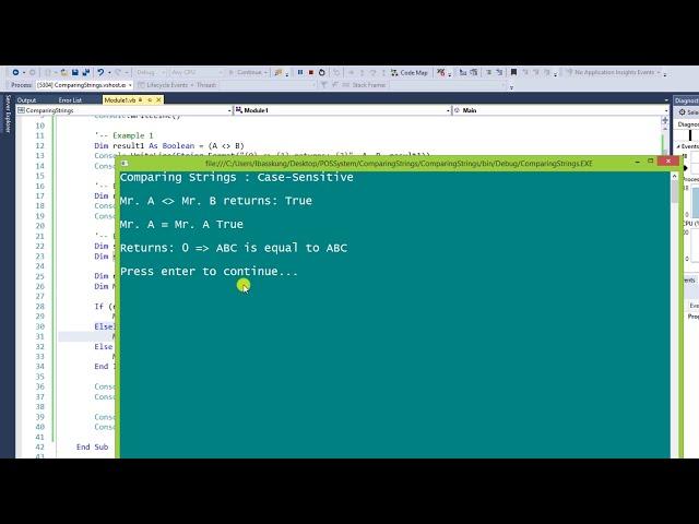 VB.NET Tutorial Part 8: Comparing Strings (Case-insensitive and Case-sensitive)