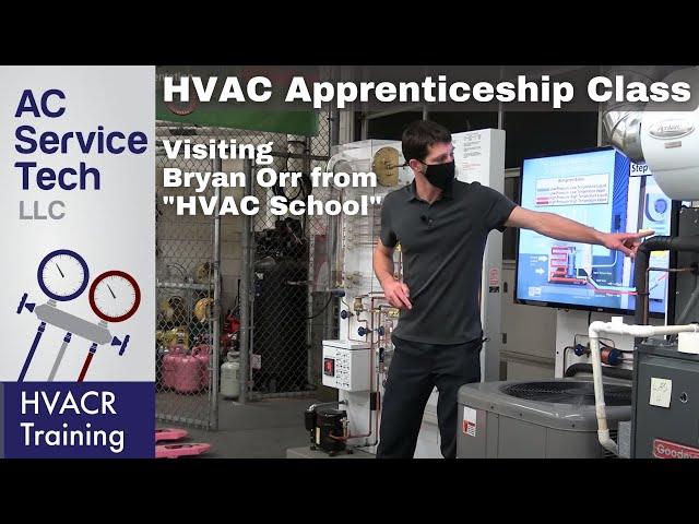 HVAC 1st Year Apprenticeship Class, How an AC Works, Refrigeration Cycle w Bryan Orr- HVAC School