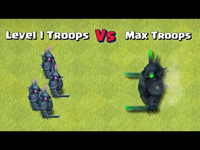 Level 1 Troops vs Max Level Troop | clash of clans