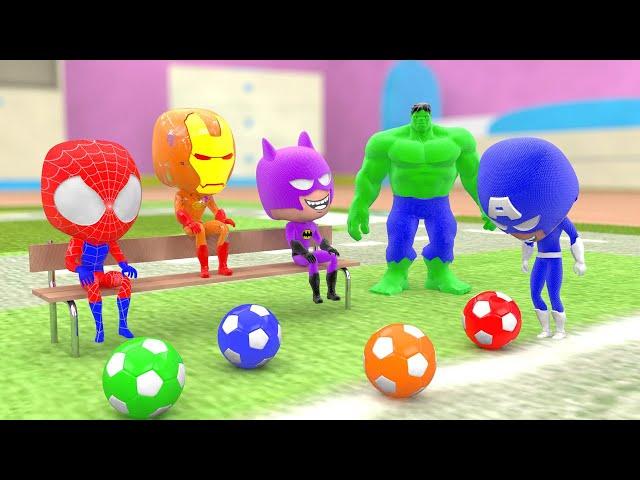 Thanos Avenger Learn Colors with Fifa World Cup Football 2018 Superheroes Spiderman