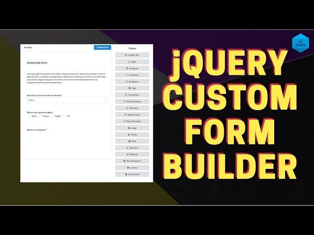 jQuery : Custom Form Builder || Drag and Drop