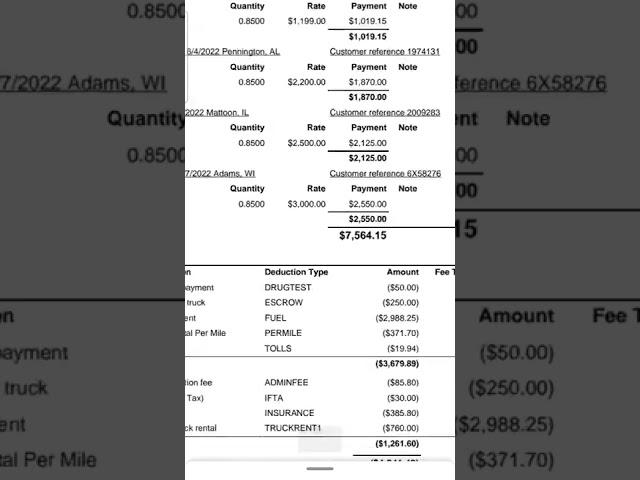 truck driver pay stub.