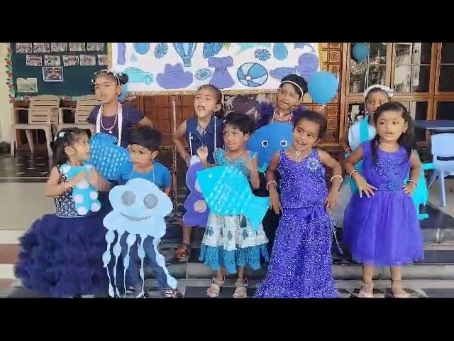 Blue Colour Day Celebration In GMS School Bhagya Nagar In Ongole